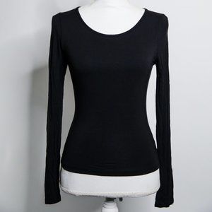 Windsor Black Long Sleeve Top with Open Pocket Bac